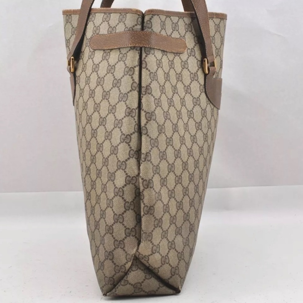 AUTH GUCCI Vintage Gucci GG Monogram Large Shoulder Bag Tote - Picture 4 of 13